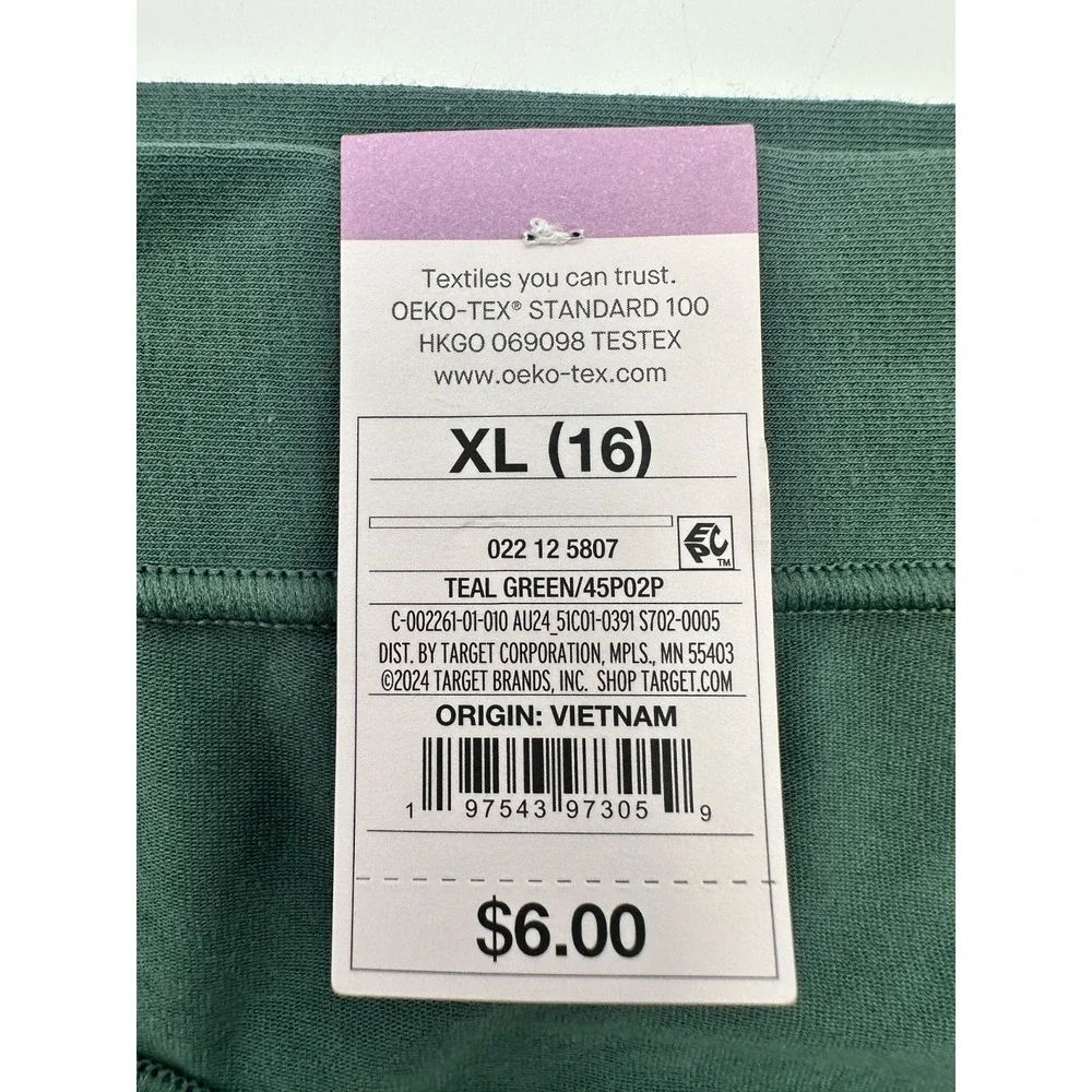 Auden 4-Way Stretch Hipster Panties‎ NWT Size XL Teal Green
